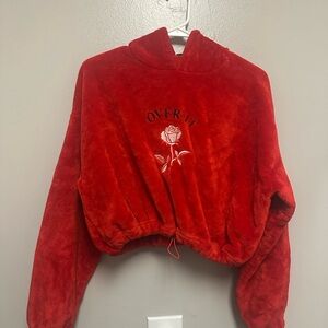 Forever 21 Red Fleece Hoodie